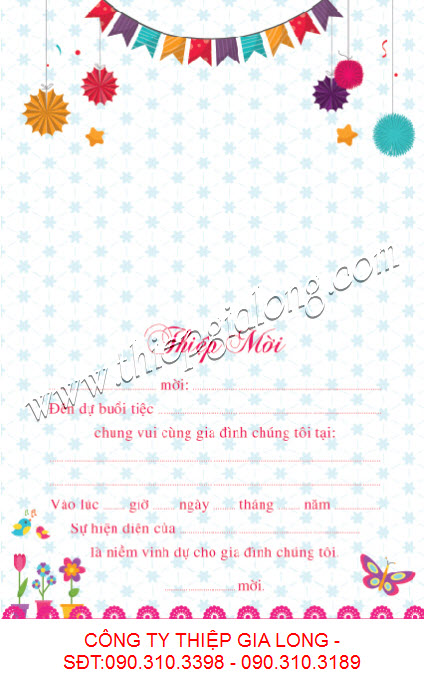 Thiệp mời thôi nôi Thiệp mời thôi nôi