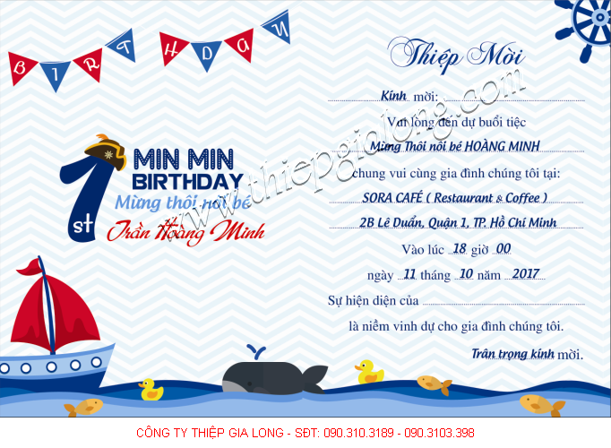 thiệp mời thôi nôi
