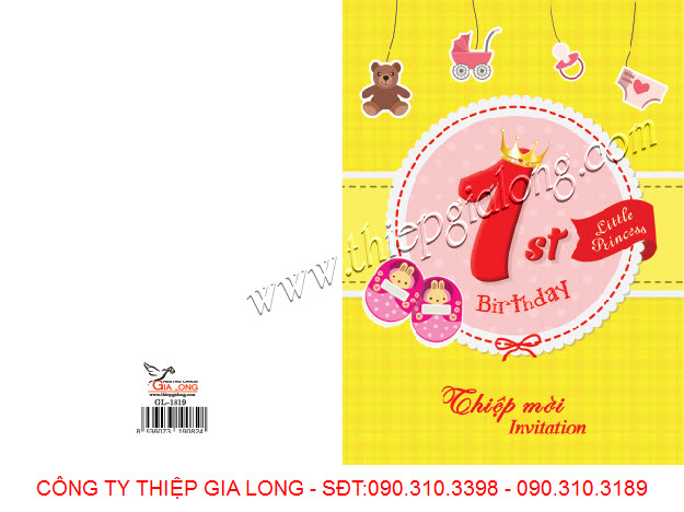 Thiệp mời thôi nôi dành riêng cho bé gái Thiệp mời thôi nôi dành riêng cho bé gái