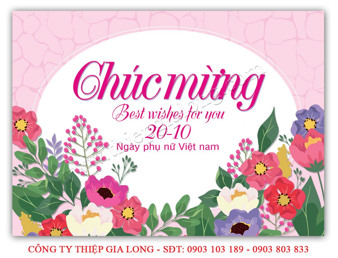 thiệp chúc mừng ngày phụ nữ Việt Nam 20/10