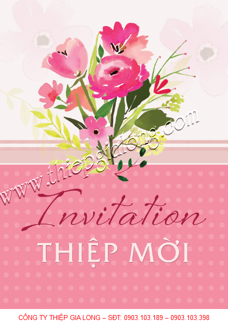 thiệp mời sinh nhật hoa văn