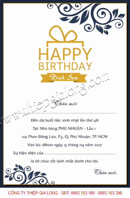 thiệp mời sinh nhật