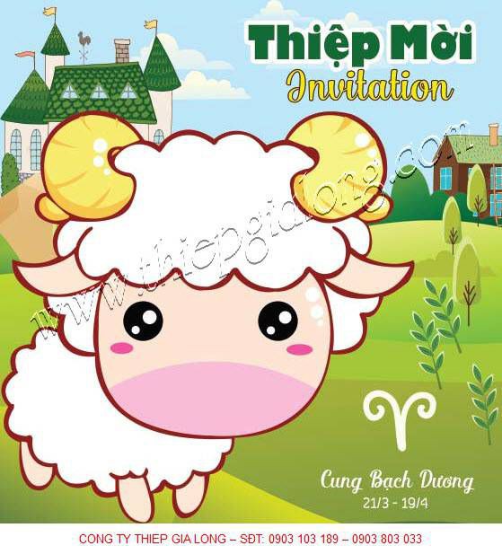 thiệp mời sinh nhật đẹp cung Song Tử