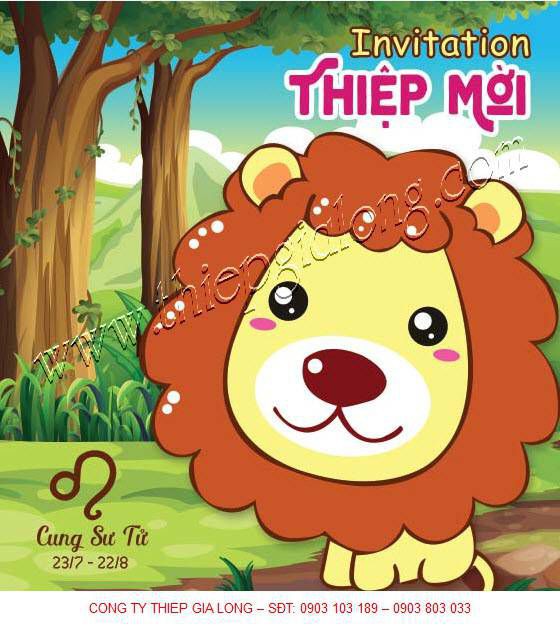 thiệp mời sinh nhật đẹp cung Song Tử