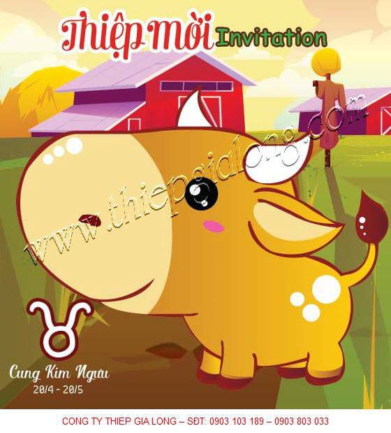 thiệp mời sinh nhật đẹp cung Song Tử
