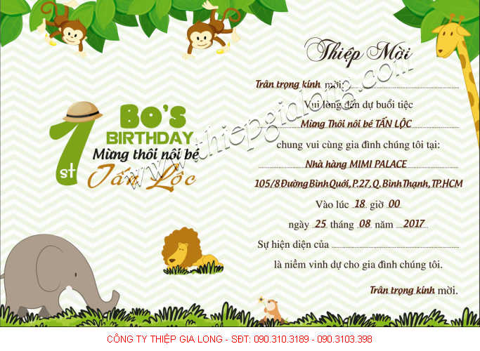 thiệp mời thôi nôi