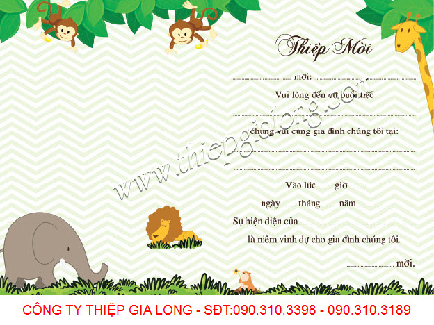 Mẫu thiệp mời thôi nôi cho bé