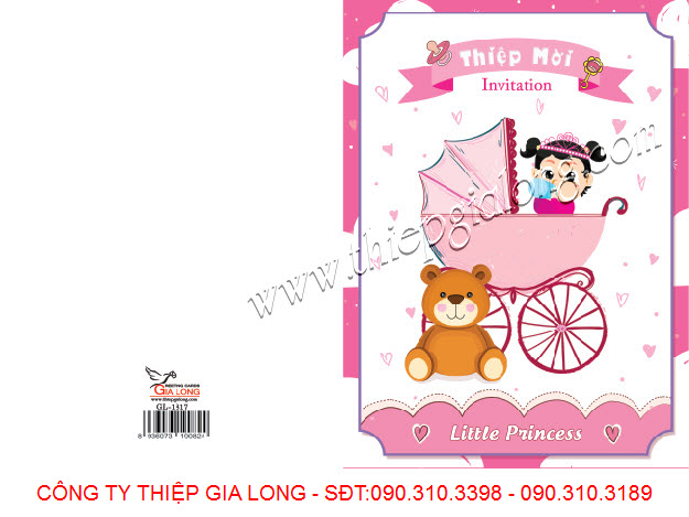 Thiệp mời thôi nôi dành riêng cho bé gái