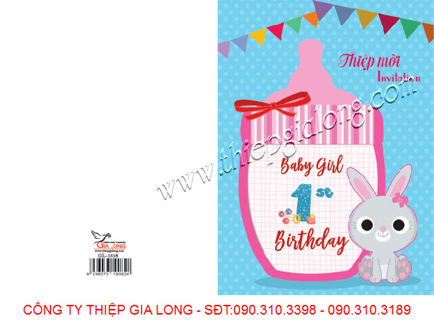 Thiệp mời thôi nôi dành riêng cho bé gái