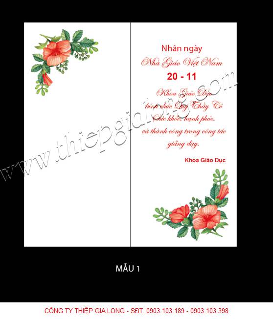 thiệp chúc mừng ngày nhà giáo Việt Nam 20 11