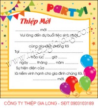 Thiệp Mời Sinh Nhật Vuông 12x12