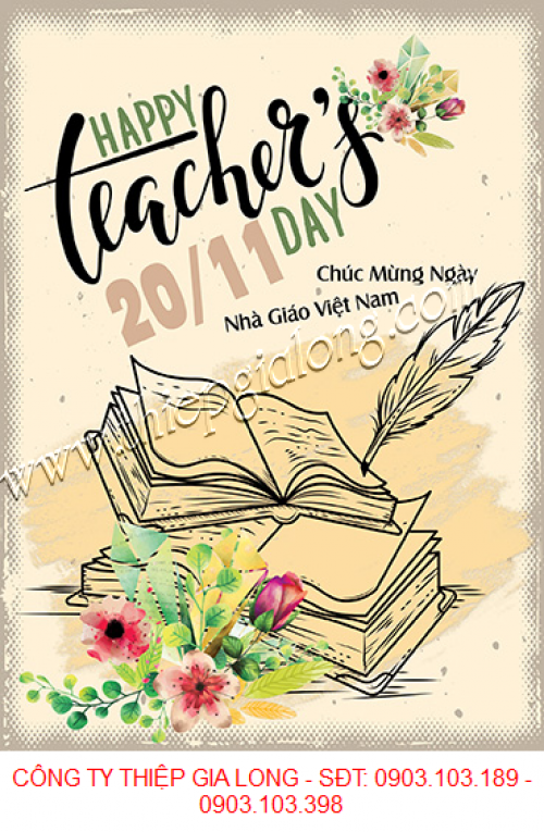 Thiệp mừng ngày nhà giáo Việt Nam 20-11 đẹp