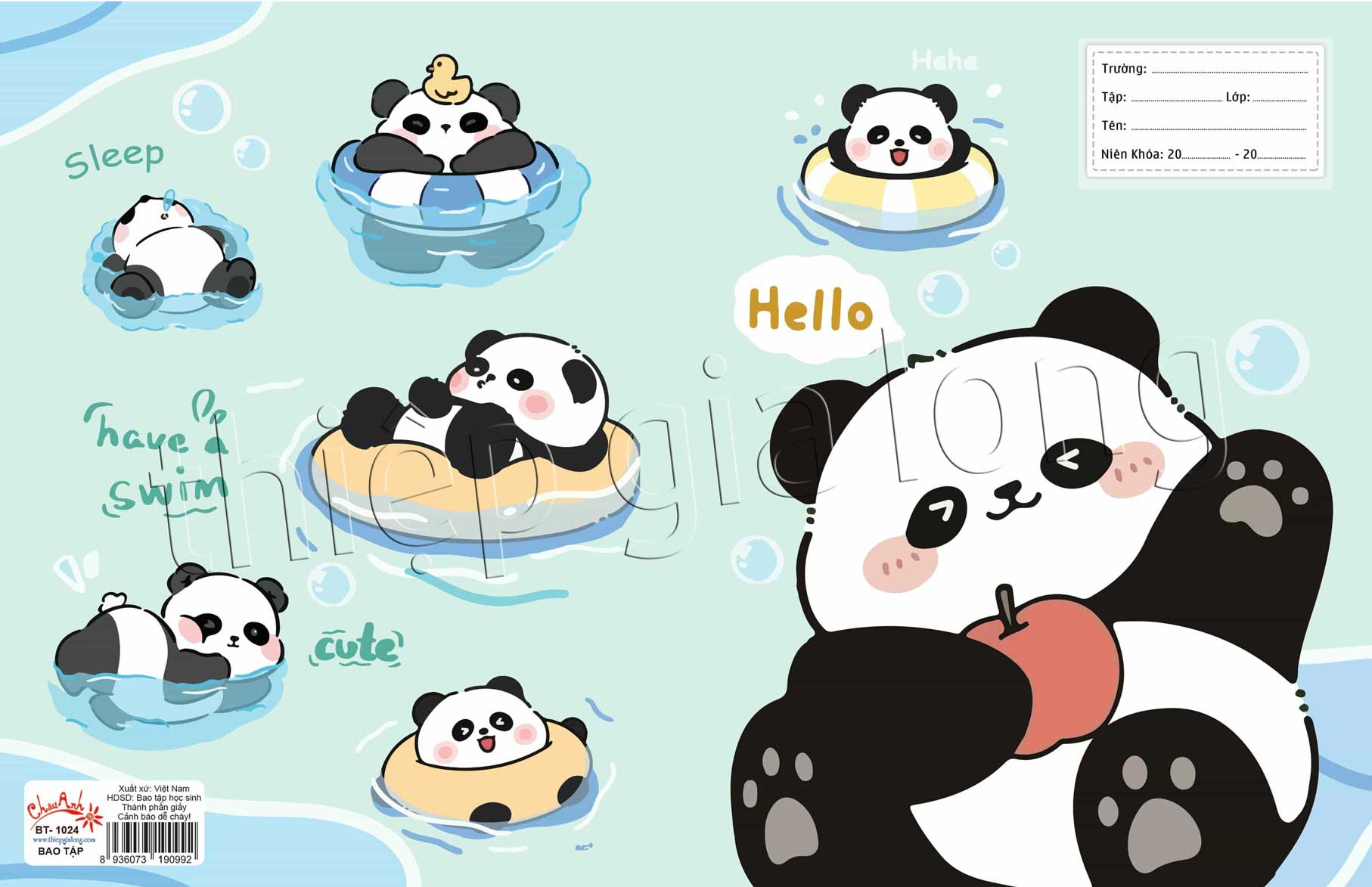 Giấy bao tập tiện lợi Panda cute BT-1212