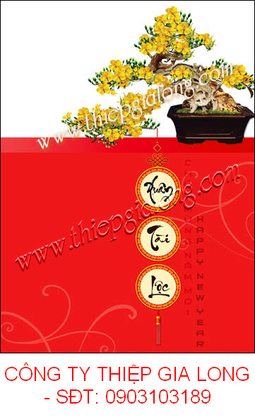 Thiệp chúc mừng năm mới hoa mai GL-793