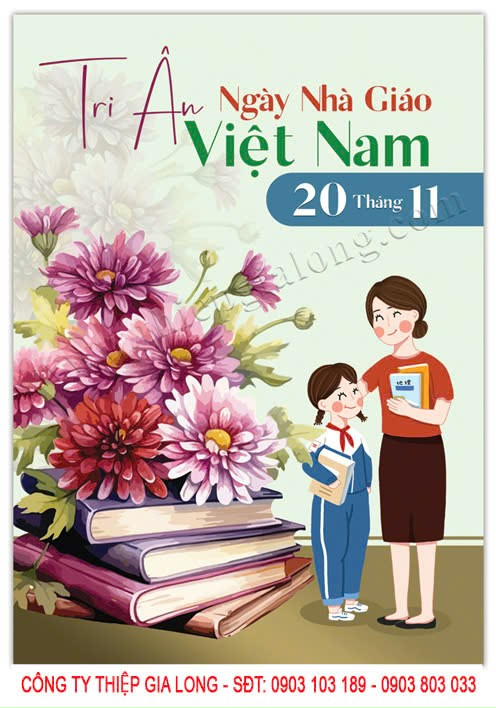 Mẫu thiệp tri ân thầy cô ca 970