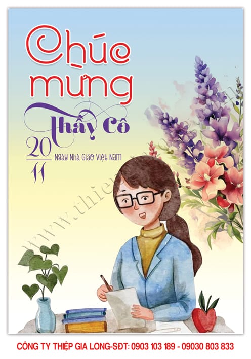 Mẫu thiệp tri ân thầy cô GL-3386