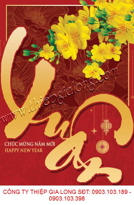 Mẫu thiệp xuân hiện đại GL-2413