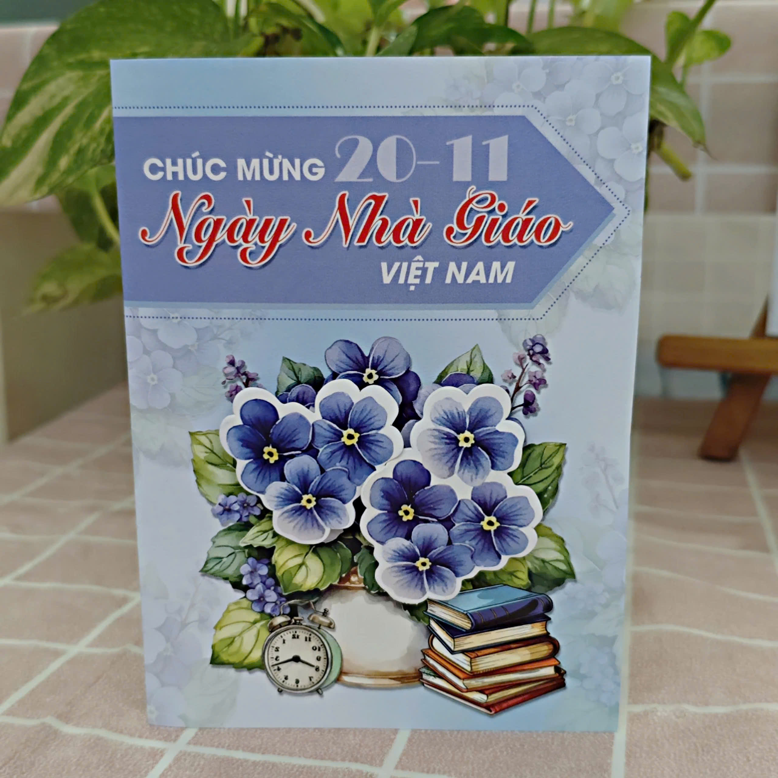 Thiệp 20/11 hoa dán nổi tặng thầy cô giáo GL-3488