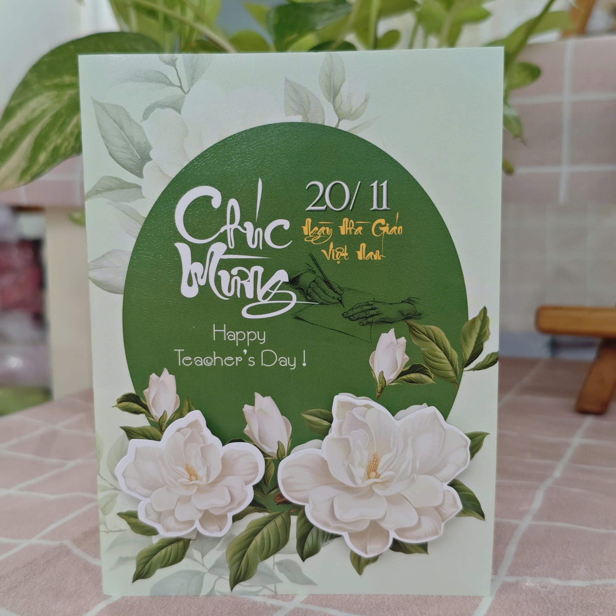 Thiệp 20/11 hoa dán nổi tri ân thầy cô GL-3484