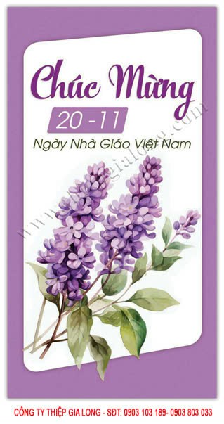 Thiệp chúc mừng 20 tháng 11 size nhí Ca 947