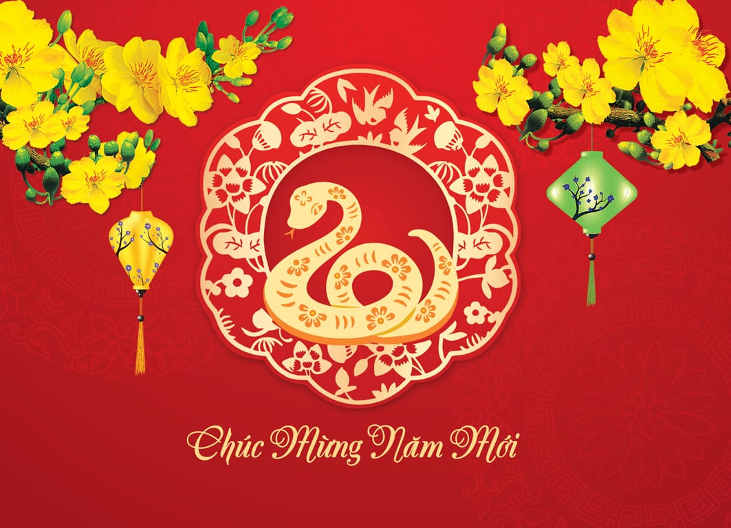 Thiệp chúc mừng năm mới Ất Tỵ 2025 GL-3455