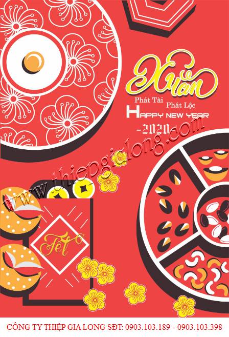 Thiệp chúc mừng năm mới đẹp GL-2435