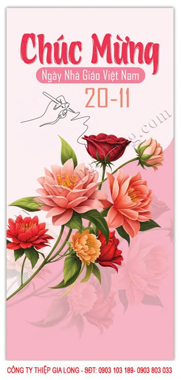 Thiệp chúc mừng Ngày Nhà Giáo Việt Nam 20 tháng 11 Ca 956