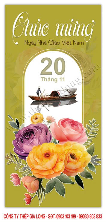 Thiệp chúc mừng ngày nhà giáo Việt Nam CA 964