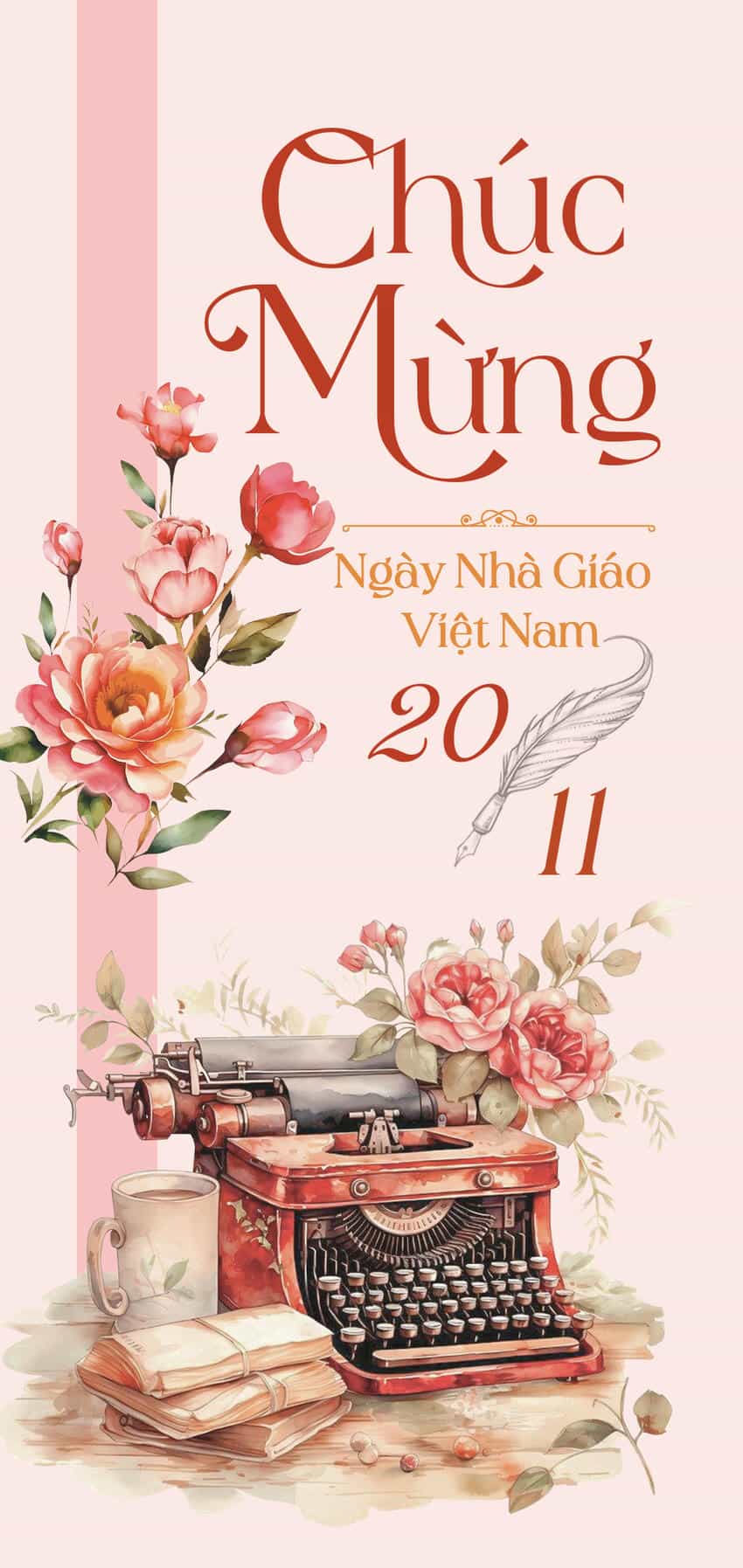 Thiệp chúc mừng ngày nhà giáo Việt Nam GL-3490