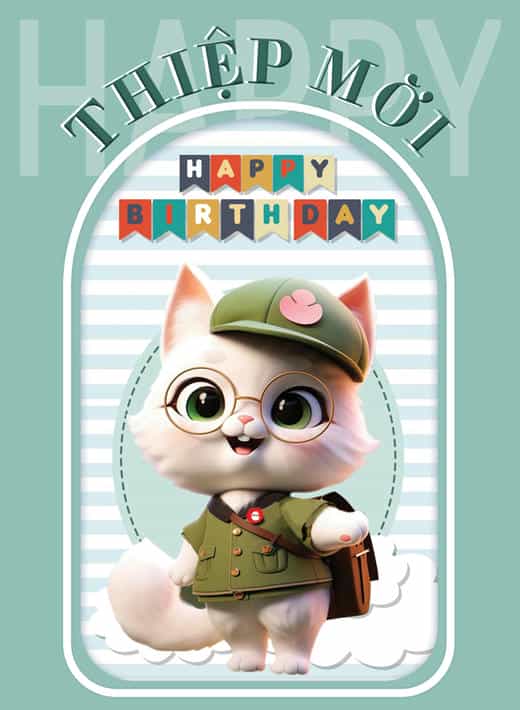 Thiệp mời sinh nhật bé trai GL-3495