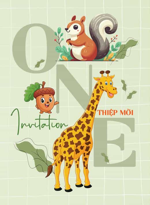 Thiệp mời thôi nôi bé trai GL-3497