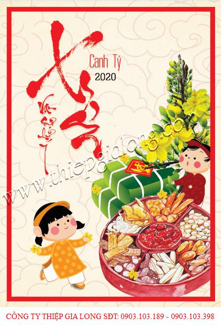 Thiệp năm mới hiện đại GL-2438