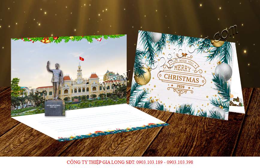 Thiệp noel 3d-pop up sang trọng GL-2363