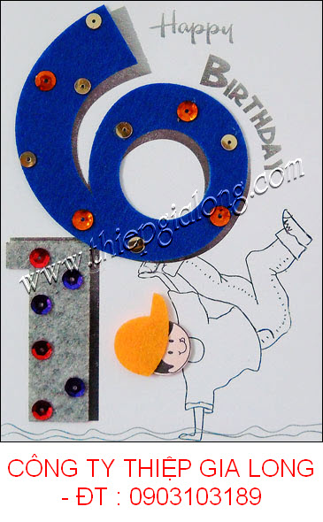Thiệp sinh nhật thủ công bộ số GL-449