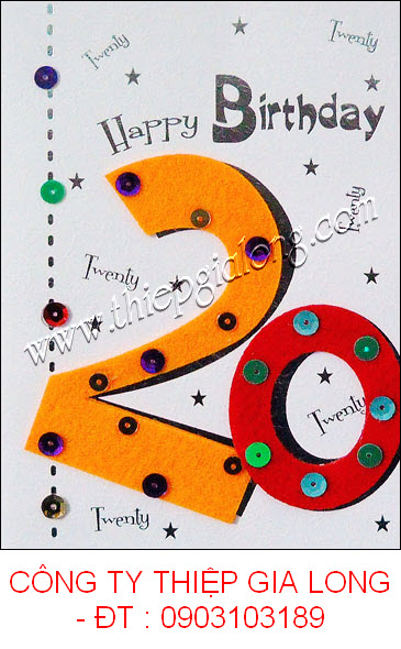 Thiệp sinh nhật thủ công bộ số GL-454