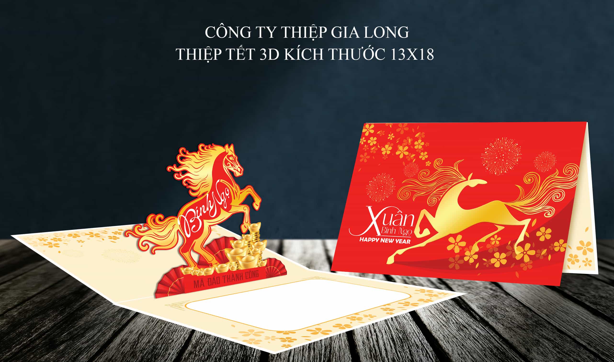 Thiệp tết 3d 2026 GL-3608