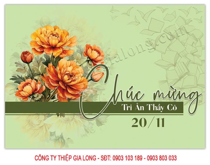 Thiệp tri ân thầy cô 20 tháng 11 CA 974